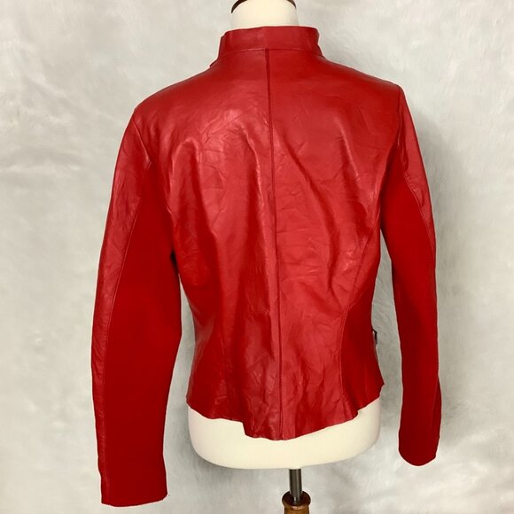 Cigno Nero Lene Red Leather Jacket 8 - Picture 4 of 10